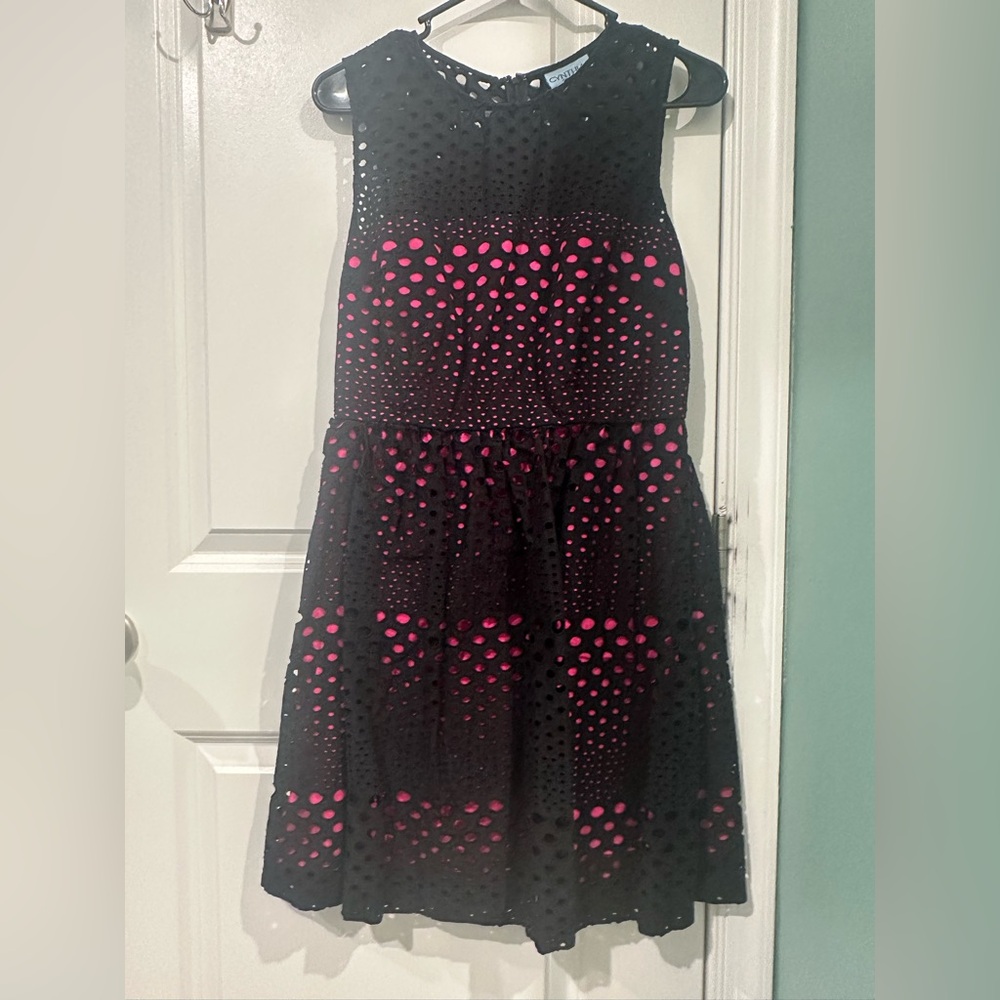 Cynthia Rowley Black Dress with Pink Dots
